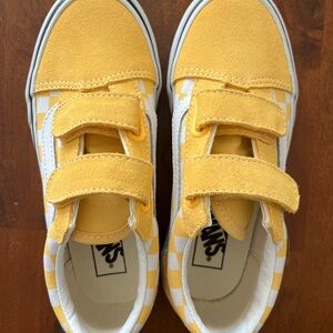 Vans Yellow and White Checkered Shoes